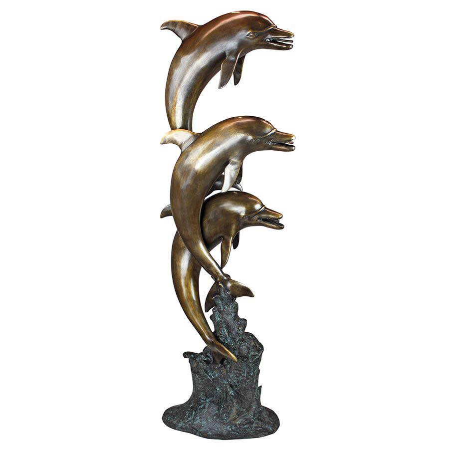 high quality dolphin fountain sculpture for garden decoration